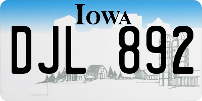 IA license plate DJL892