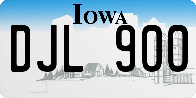 IA license plate DJL900