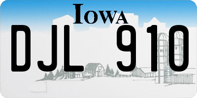 IA license plate DJL910