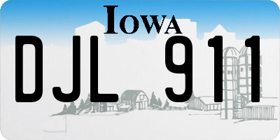 IA license plate DJL911