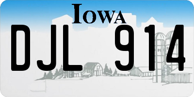 IA license plate DJL914