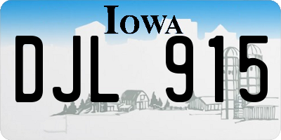 IA license plate DJL915