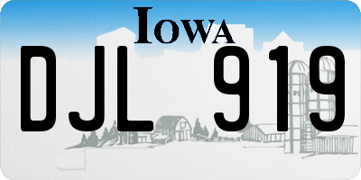 IA license plate DJL919