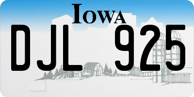 IA license plate DJL925