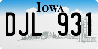 IA license plate DJL931