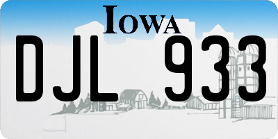 IA license plate DJL933