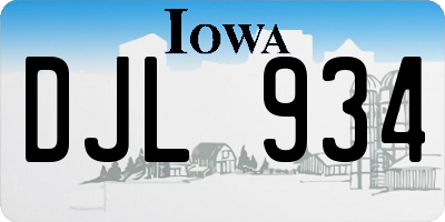 IA license plate DJL934