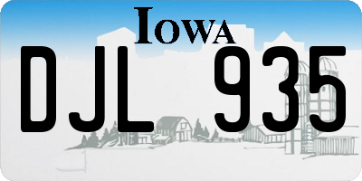 IA license plate DJL935