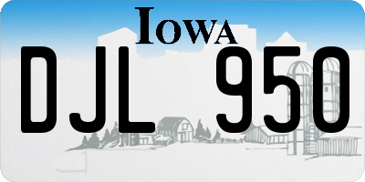 IA license plate DJL950