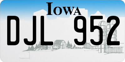 IA license plate DJL952