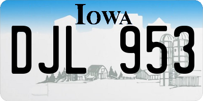 IA license plate DJL953