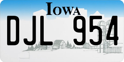 IA license plate DJL954