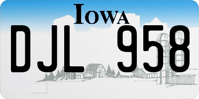 IA license plate DJL958