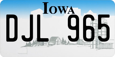 IA license plate DJL965