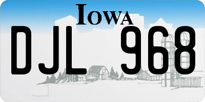 IA license plate DJL968