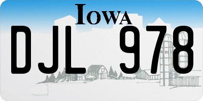 IA license plate DJL978