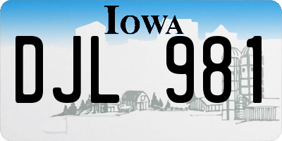IA license plate DJL981