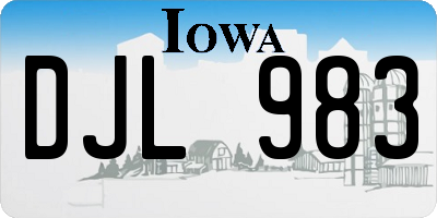IA license plate DJL983