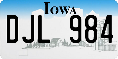 IA license plate DJL984