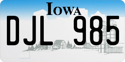 IA license plate DJL985