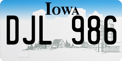 IA license plate DJL986