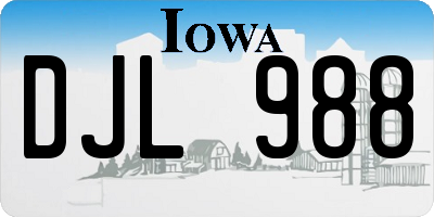 IA license plate DJL988