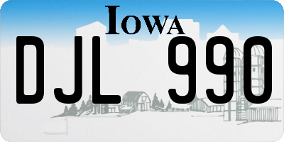IA license plate DJL990
