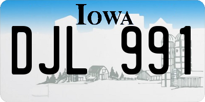 IA license plate DJL991