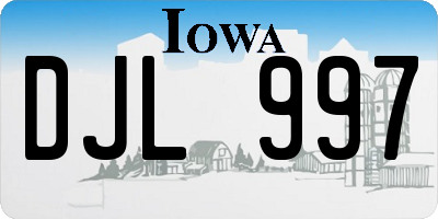 IA license plate DJL997
