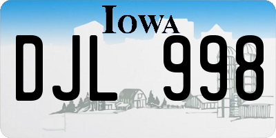 IA license plate DJL998