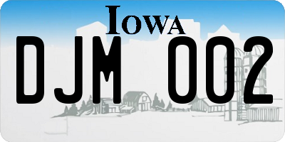 IA license plate DJM002