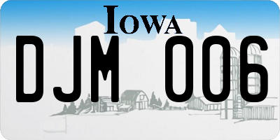 IA license plate DJM006