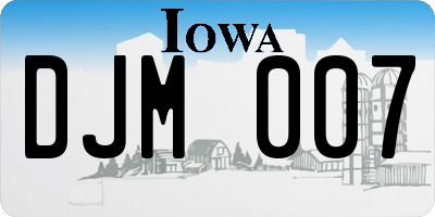 IA license plate DJM007