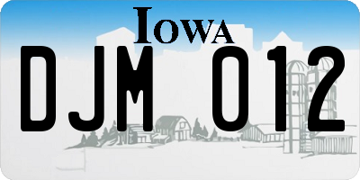 IA license plate DJM012