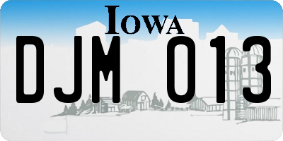 IA license plate DJM013
