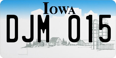 IA license plate DJM015