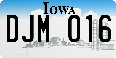 IA license plate DJM016