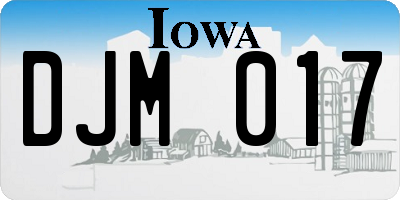 IA license plate DJM017