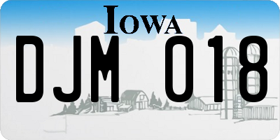 IA license plate DJM018
