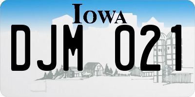 IA license plate DJM021