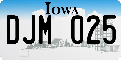 IA license plate DJM025