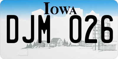 IA license plate DJM026