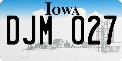 IA license plate DJM027