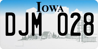 IA license plate DJM028