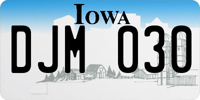 IA license plate DJM030