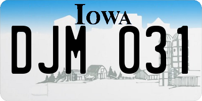 IA license plate DJM031