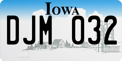 IA license plate DJM032