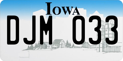 IA license plate DJM033