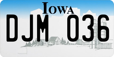 IA license plate DJM036