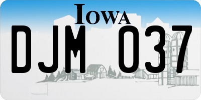 IA license plate DJM037
